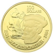 Canadian 1984 $100 Half Ounce Proof Gold Coin Jaques Cartier Boxed