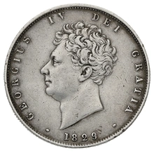 1829 Silver Half Crown Coin George IV