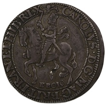 1643-1644 Silver Half Crown Coin Charles I Hammered York Mint Scarce