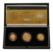 2002 Proof Gold Sovereign 3 Coin Set Boxed