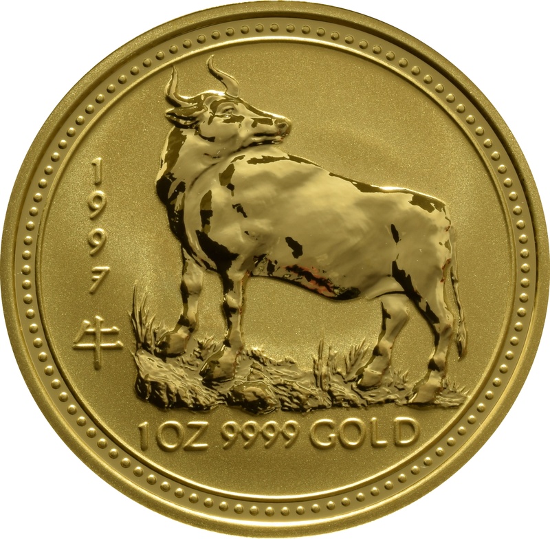1997 Year of the Ox Gold Coin 1oz Perth Mint Australian Lunar Series