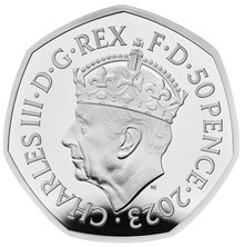 2023 Piedfort Proof 50p Silver Coin Coronation of King Charles III Boxed