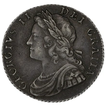 1735 Silver Shilling Coin George II