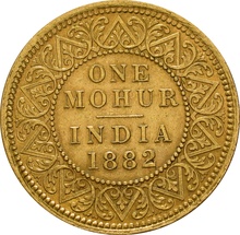 One Mohur India 1882 C CGS65 GEF MS60-61
