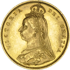 1887 Gold Half Sovereign Queen Victoria Jubilee Head Shield Back NGC MS64