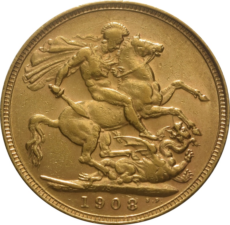 1908 Gold Sovereign Coin Edward VII Sydney