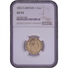 1832 Gold Sovereign William IV NGC AU55