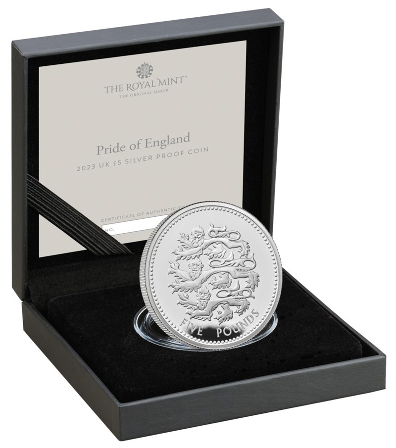 2023 Proof Silver Crown £5 Coin  The Pride of England Boxed