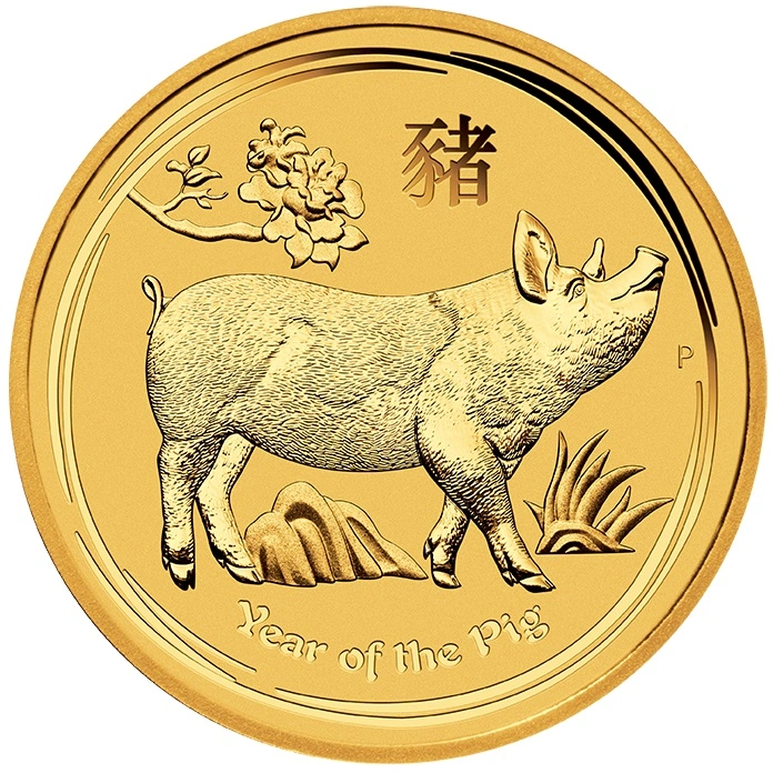 2019 Year of the Pig Gold Coin 1/4oz Perth Mint Australian Lunar Series