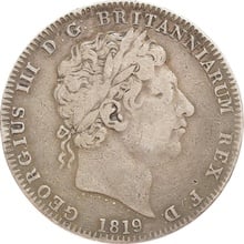 1819 Silver Crown Coin George III Fine