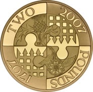 2007 Proof £2 Coin Gold Double Sovereign Act of Union