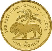 Proof East India Company One Mohur Gold Coin 