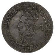 1638-9 Charles I Silver Sixpence mm anchor