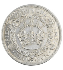 1927 Proof Silver Crown Coin George V Christmas Crown Uncirculated