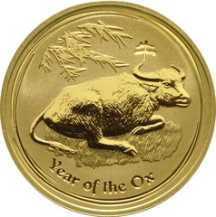 2009 Year of the Ox Gold Coin 1oz Perth Mint Australian Lunar Series