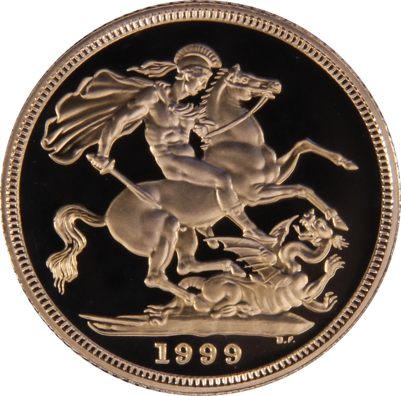 1999 Proof Gold Sovereign Coin Elizabeth II Fourth Head