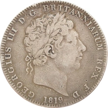 1819 Silver Crown Coin George III Fine