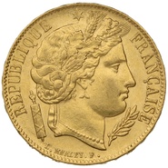 1851 French 20 Francs Gold Coin Ceres