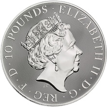 2021 10oz White Lion of Mortimer Silver Coin Queen's Beasts