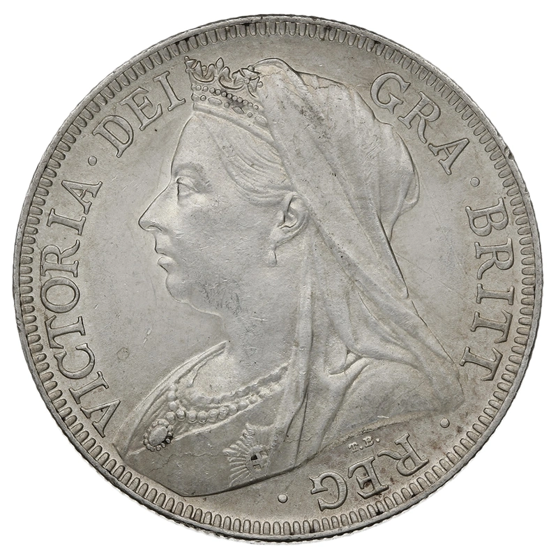1897 Silver Half Crown Coin Queen Victoria