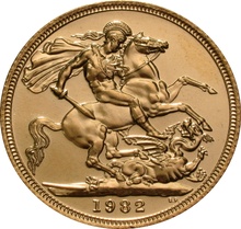 1982 Gold Sovereign Coin Elizabeth II Decimal Portrait