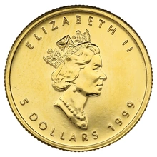 1999 1/10oz Canadian Maple Leaf Gold Coin