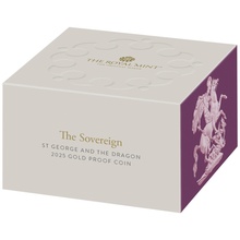 2025 Proof St George & The Dragon Gold Sovereign Coin Boxed
