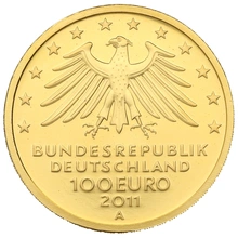 Proof German 100 Euro Gold Coin 2011 UNESCO Welterbe Wartburg Boxed