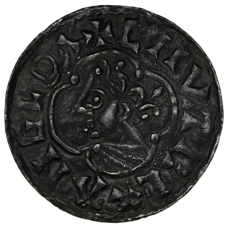 1016-1035 Cnut Silver Penny Hammered Quatrefoil Type Maldon Aefwine