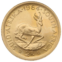 1964 R2 Gold Coin 2 Rand South Africa
