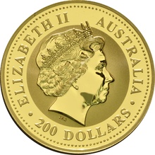 2000 2oz Australian Kangaroo Gold Nugget Coin