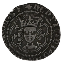 1430-1431 Henry VI Silver Half Groat Twopence Rossette-Mascle Issue Calais Mint