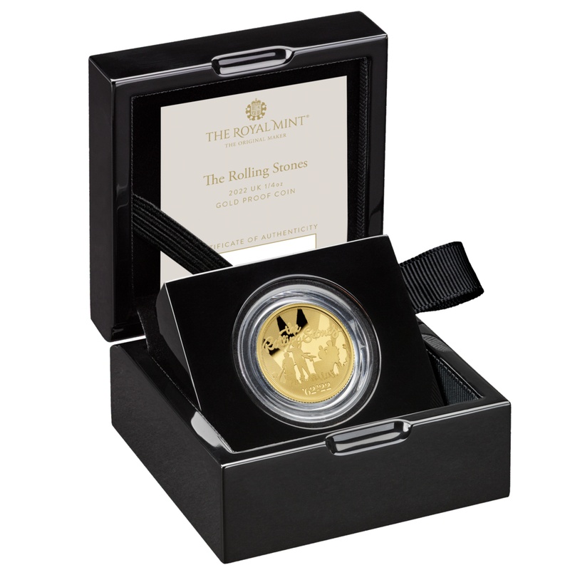 2022 Proof 1/4oz The Rolling Stones Gold Coin Music Legends Boxed