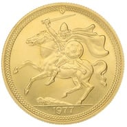 1977 Gold £5 Proof Coin Quintuple Sovereign Isle of Man