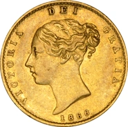 1866 Gold Half Sovereign Queen Victoria Young Head Shield Back NGC AU50
