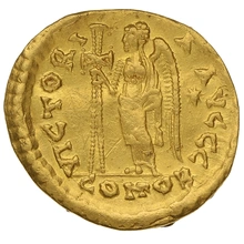 475-476 Gold Solidus Coin Basiliscus Constantinople