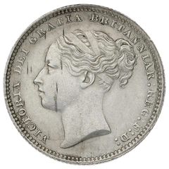 1883 Silver Shilling Coin Queen Victoria
