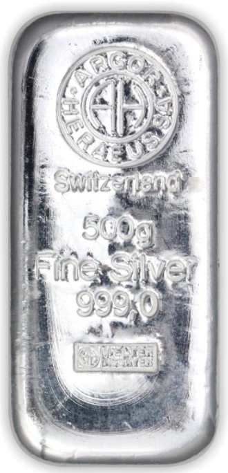 500g Silver Bar Argor-Heraeus