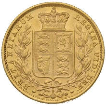 1885 Gold Sovereign Coin Queen Victoria Young Head Shield Back Sydney NGC AU55