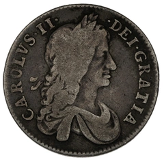 1663 Silver Shilling Coin Charles II