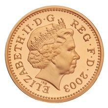 2003 Proof Gold £1 Pound Coin Egyptian Arch Bridge Pattern