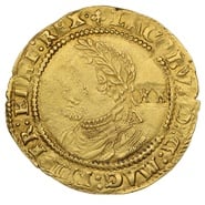 1613 Laurel Gold Coin James I mm Trefoil