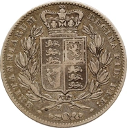 1847 Silver Crown Coin Queen Victoria Young Head Fine