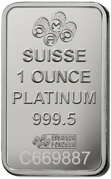 1oz Platinum Bar PAMP Lady Fortuna Minted