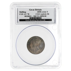 1858 Silver Shilling Coin CGS 78