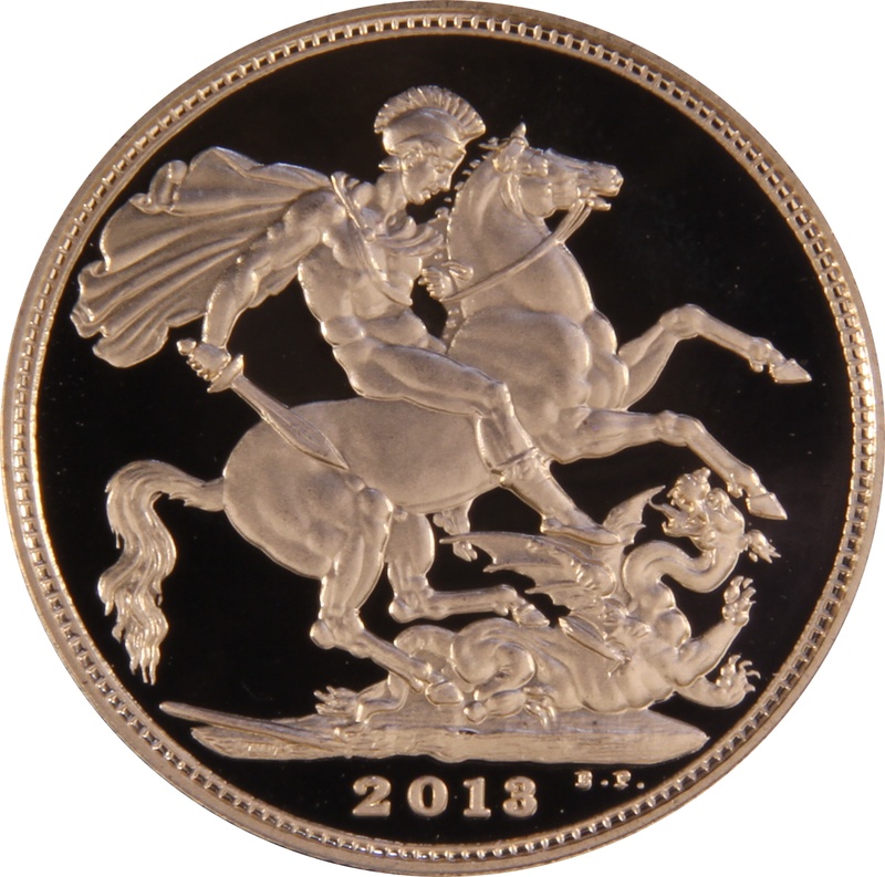 2013 Proof Gold Sovereign Coin Elizabeth II Fourth Head