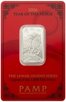 10g Silver Bar 2026 Year of the Horse PAMP