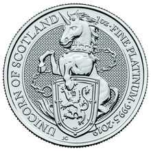 2019 1oz Unicorn of Scotland Platinum Coin Queen's Beasts