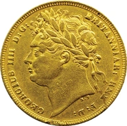 1821 Gold Sovereign Coin George IV Laureate Head