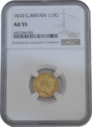 1810 1/3 Guinea Gold Coin George III NGC AU55